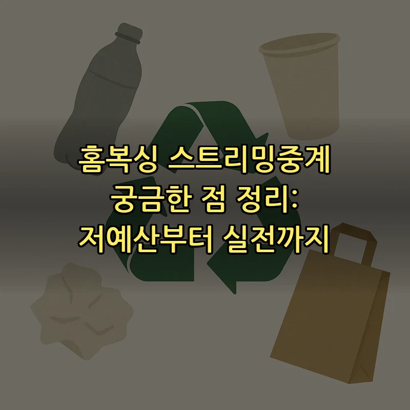 홈복싱 스트리밍중계를 시작하는 법: 저예산 장비부터 노하우까지