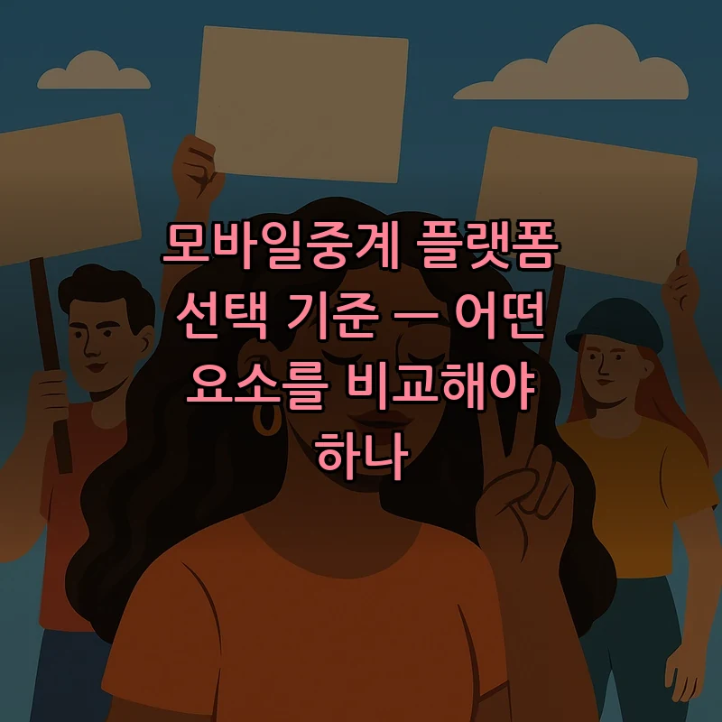 모바일중계 플랫폼 선택 기준 — 어떤 요소를 비교해야 하나