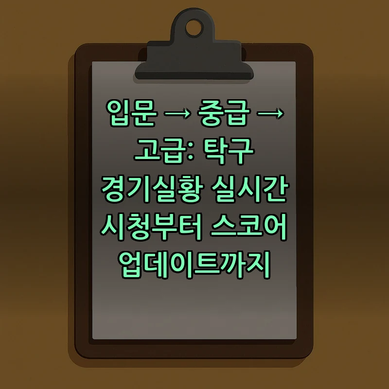입문 → 중급 → 고급: 탁구 경기실황 실시간 시청부터 스코어 업데이트까지 커버 이미지