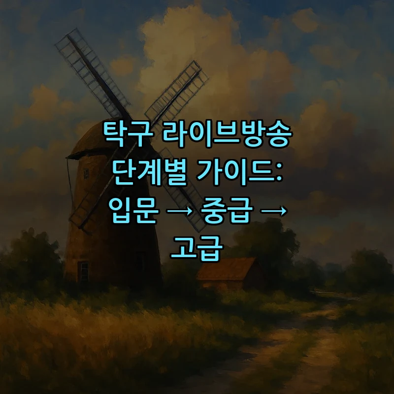 탁구 라이브방송 단계별 가이드: 입문 → 중급 → 고급 커버 이미지