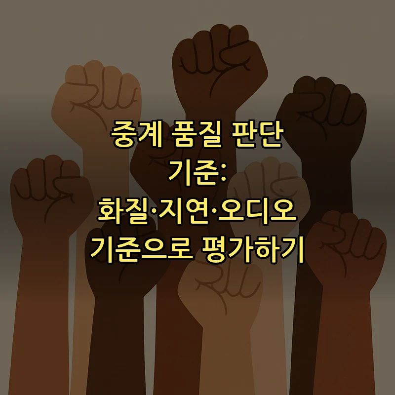 중계 품질 판단 기준: 화질·지연·오디오 기준으로 평가하기