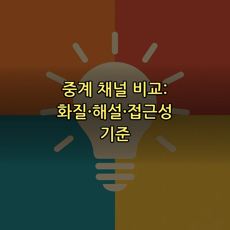 중계 채널 비교: 화질·해설·접근성 기준