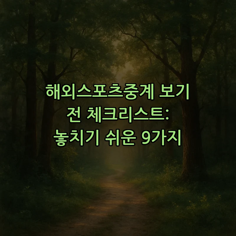해외스포츠중계 체크리스트: 놓치기 쉬운 9가지