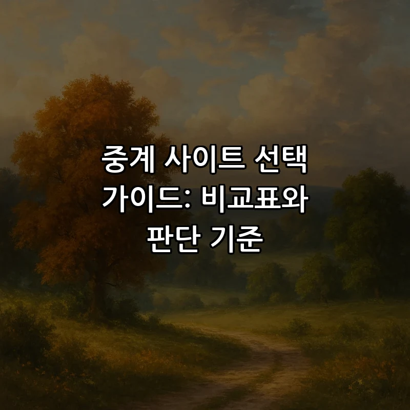 중계 사이트 선택 가이드: 비교표와 판단 기준