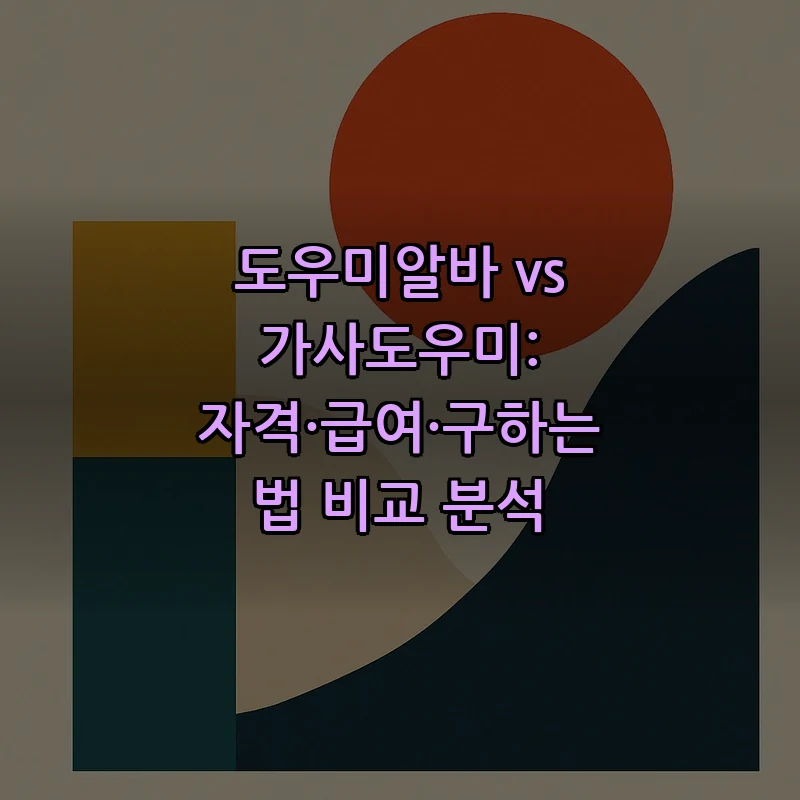 도우미알바 vs 가사도우미: 자격·급여·구하는 법 비교 분석 커버 이미지