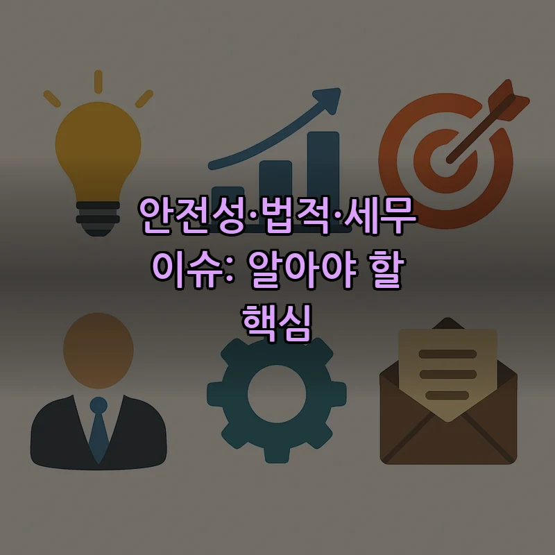 안전성·법적·세무 이슈: 알아야 할 핵심