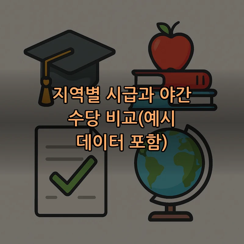 지역별 시급과 야간 수당 비교(예시 데이터 포함)