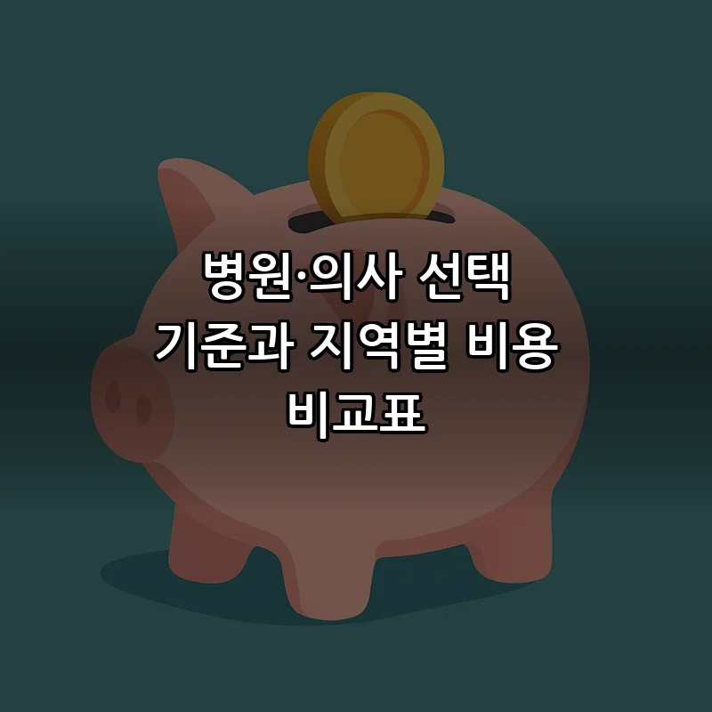 병원·의사 선택 기준과 지역별 비용 비교표