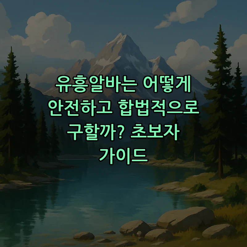 유흥알바는 어떻게 안전하고 합법적으로 구할까? 초보자 가이드 커버 이미지