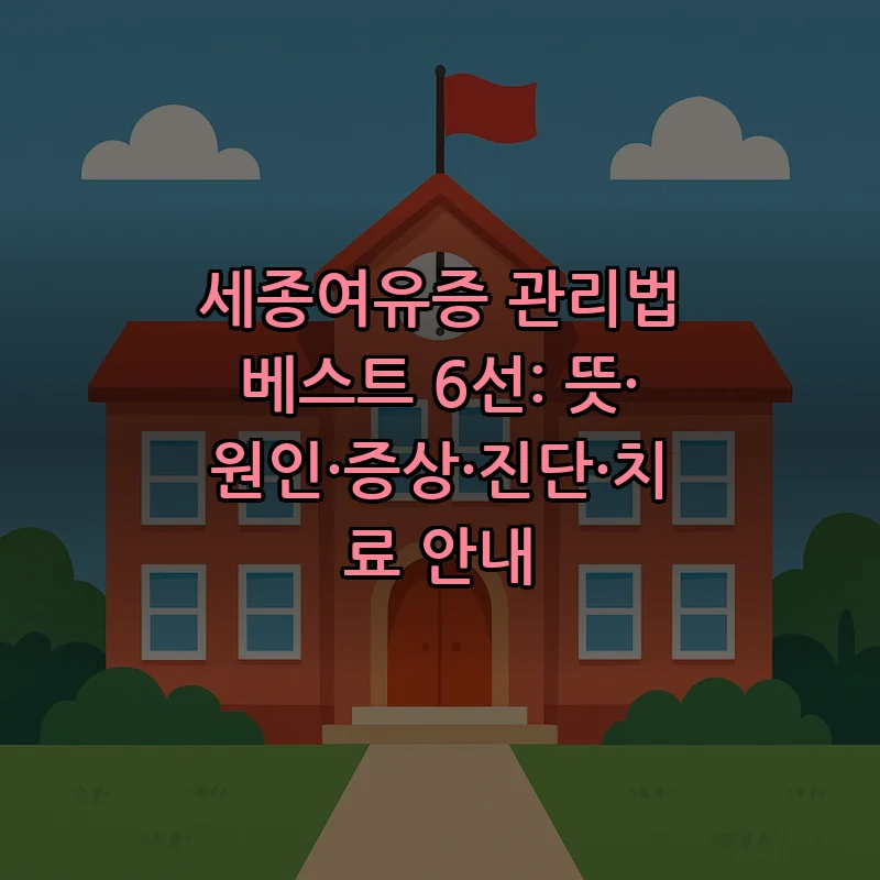 세종여유증: 정확한 진단과 효과적인 치료법 알아보기