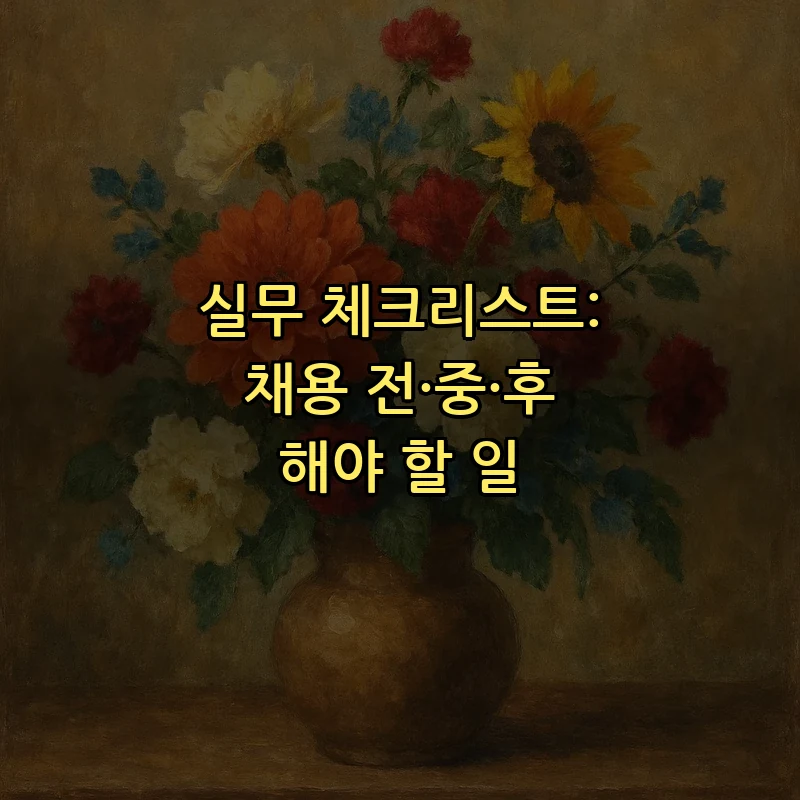 실무 체크리스트: 채용 전·중·후 해야 할 일