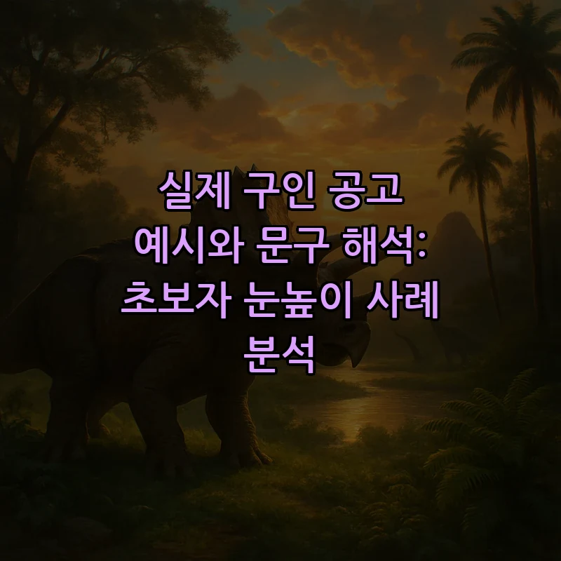 실제 구인 공고 예시와 문구 해석: 초보자 눈높이 사례 분석