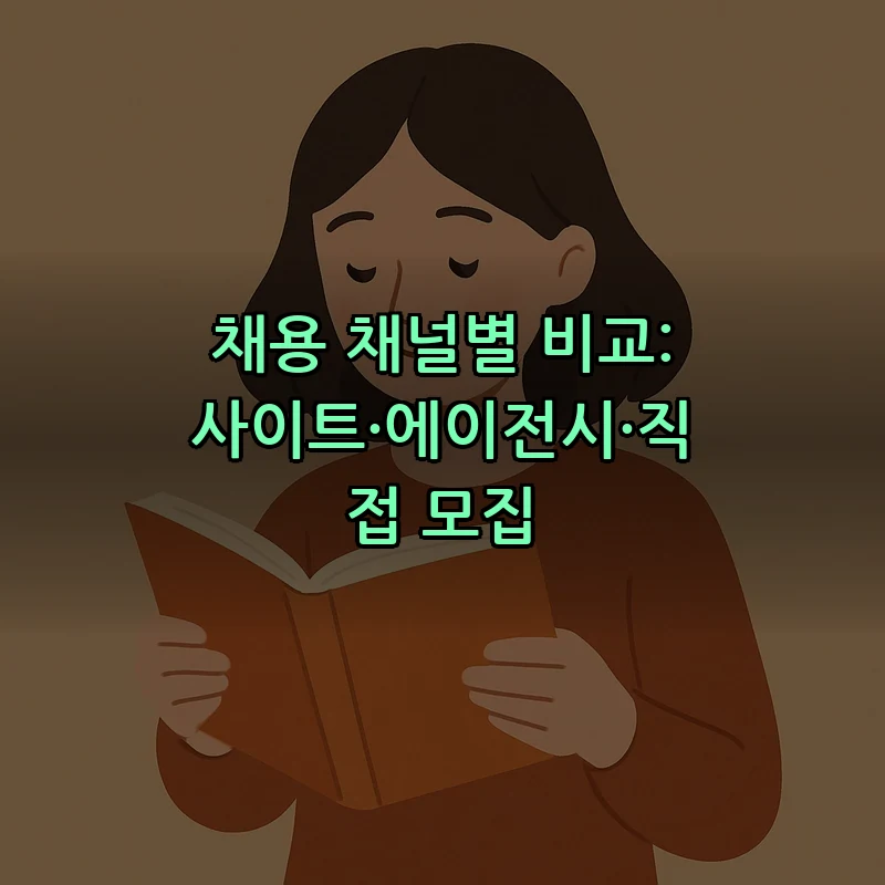 채용 채널별 비교: 사이트·에이전시·직접 모집