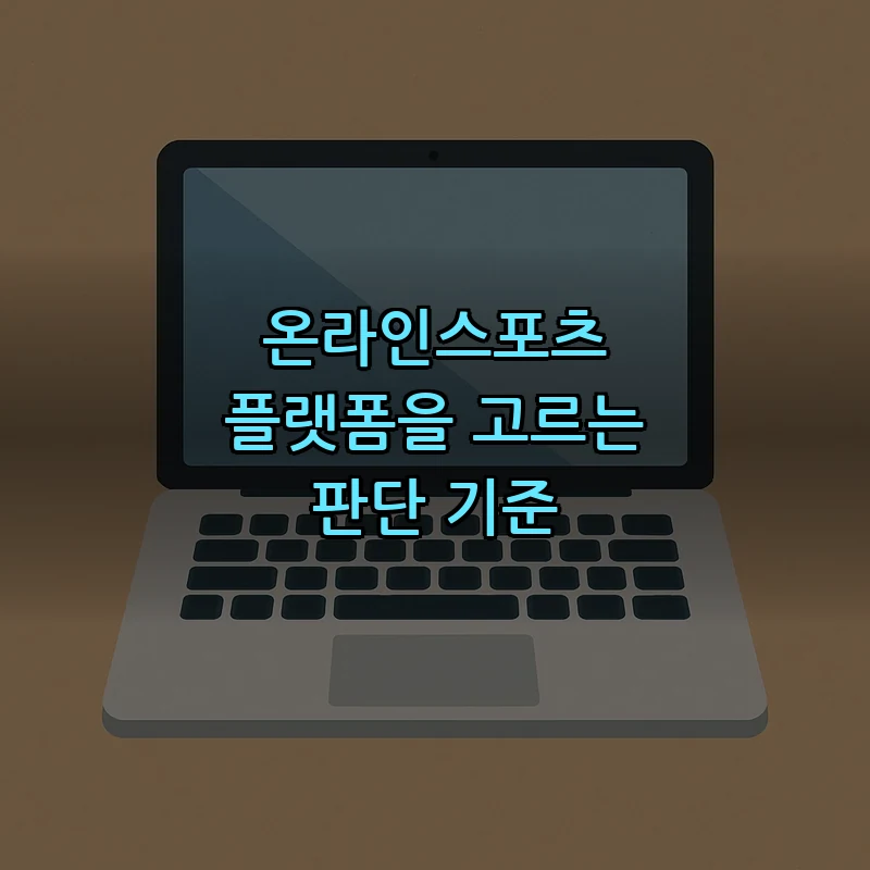 온라인스포츠 플랫폼을 고르는 판단 기준