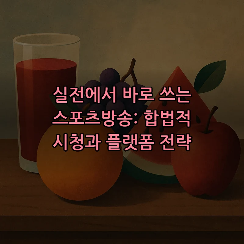 실전에서 바로 쓰는 스포츠방송: 합법적 시청과 플랫폼 전략 커버 이미지