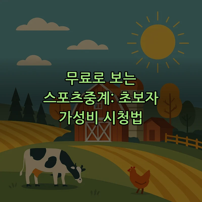 무료로 보는 스포츠중계: 초보자 가성비 시청법 커버 이미지