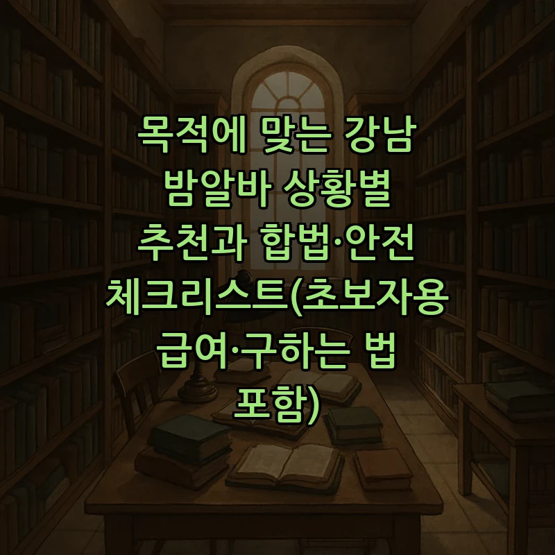 초보자를 위한 강남 밤알바 안전 체크리스트와 구하는 법