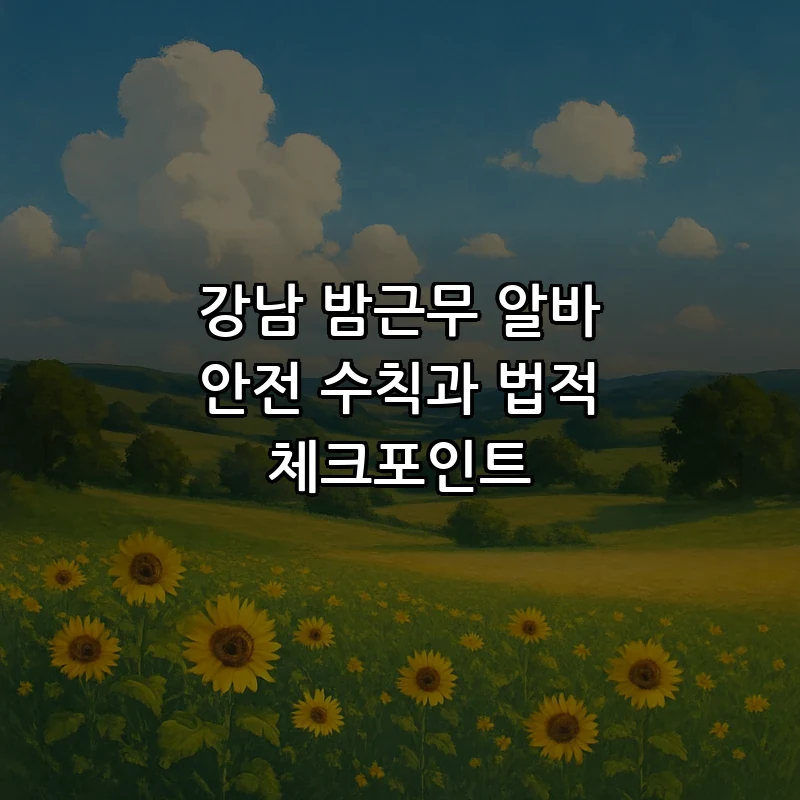 강남 밤근무 알바 안전 수칙과 법적 체크포인트