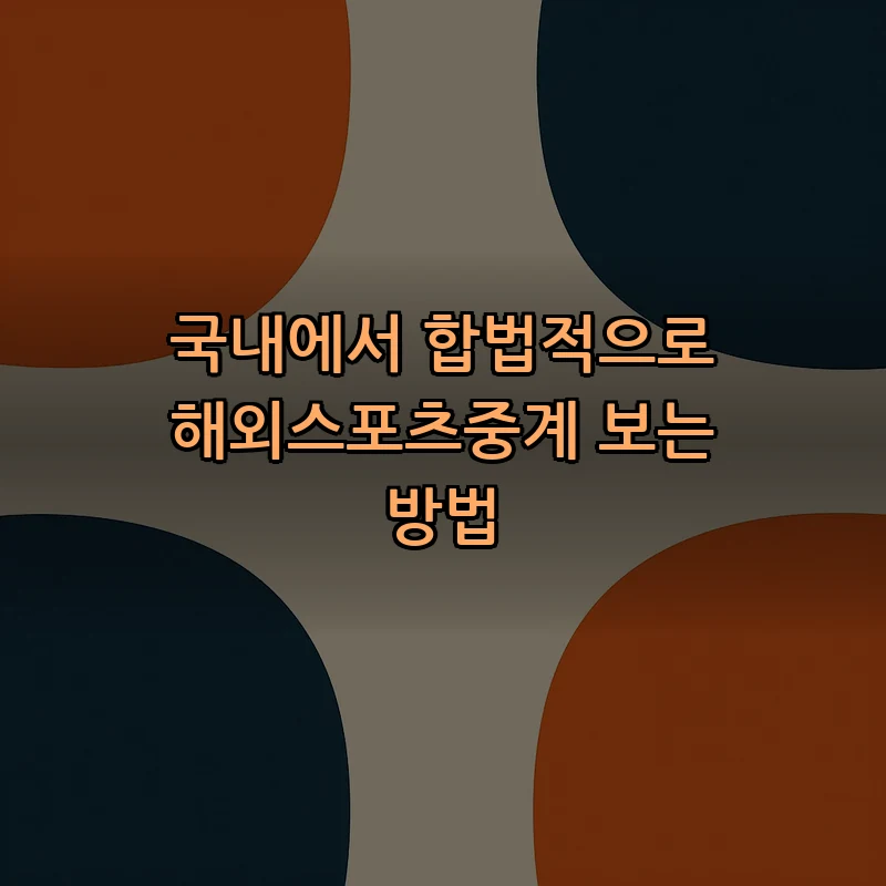 국내에서 합법적으로 해외스포츠중계 보는 방법