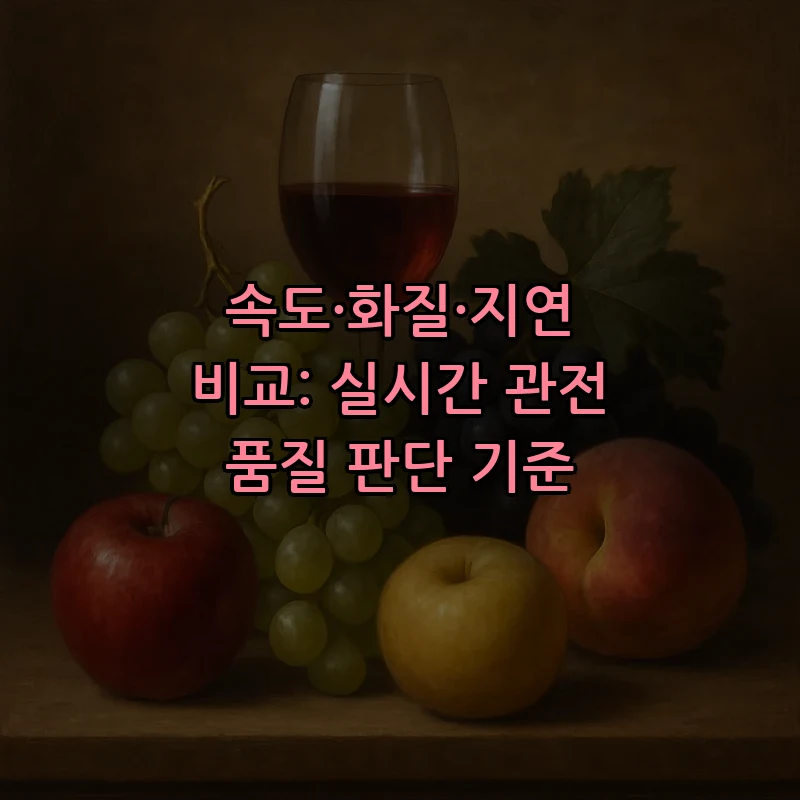 속도·화질·지연 비교: 실시간 관전 품질 판단 기준