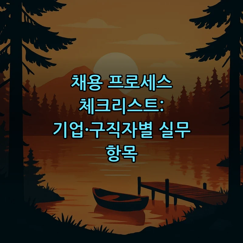 채용 프로세스 체크리스트: 기업·구직자별 실무 항목