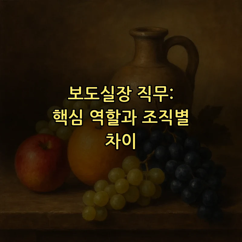 보도실장 직무: 핵심 역할과 조직별 차이