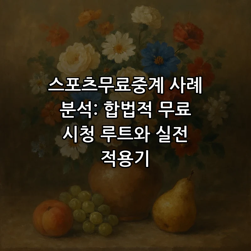 스포츠 무료 중계 개념과 안전한 이용법