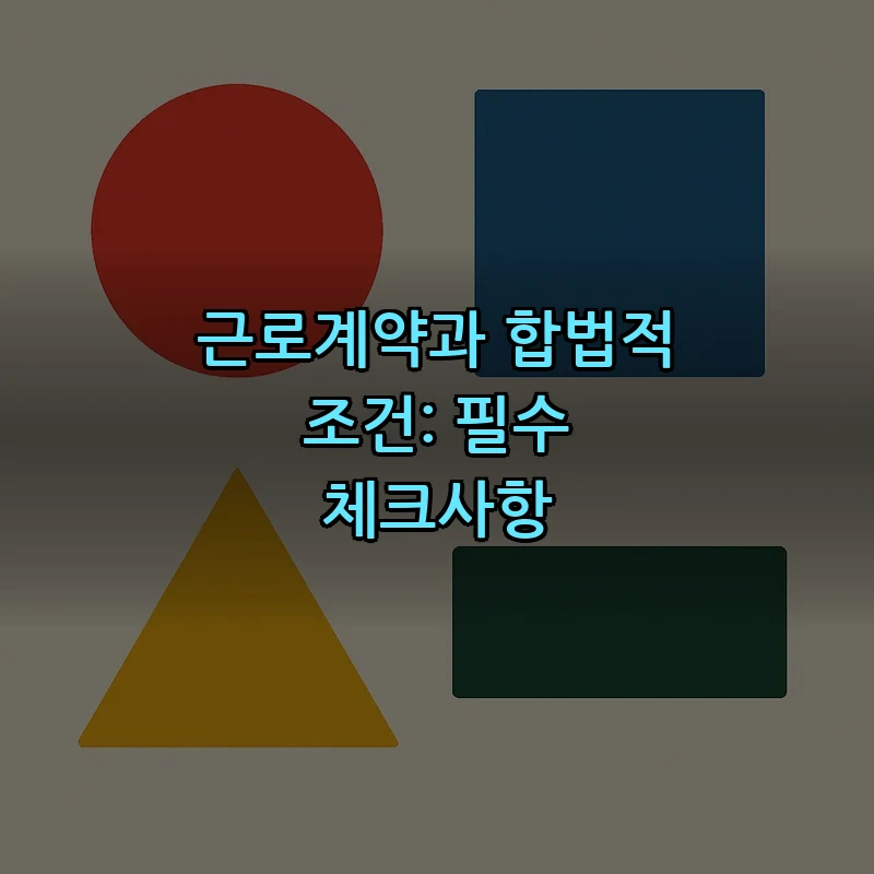 근로계약과 합법적 조건: 필수 체크사항