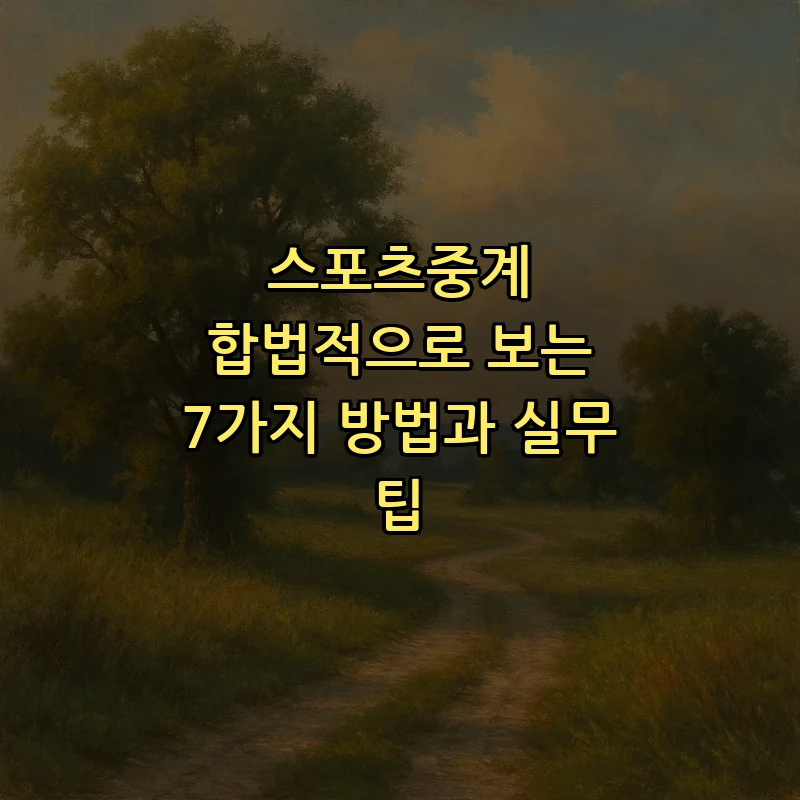 스포츠중계 합법적으로 보는 방법 7가지와 tips