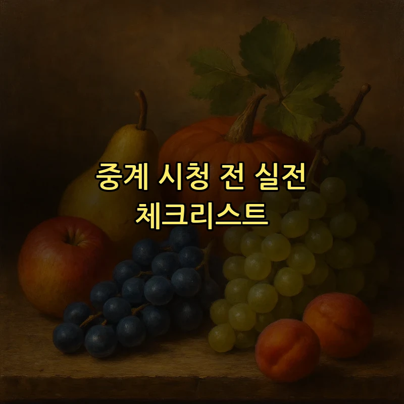 중계 시청 전 실전 체크리스트