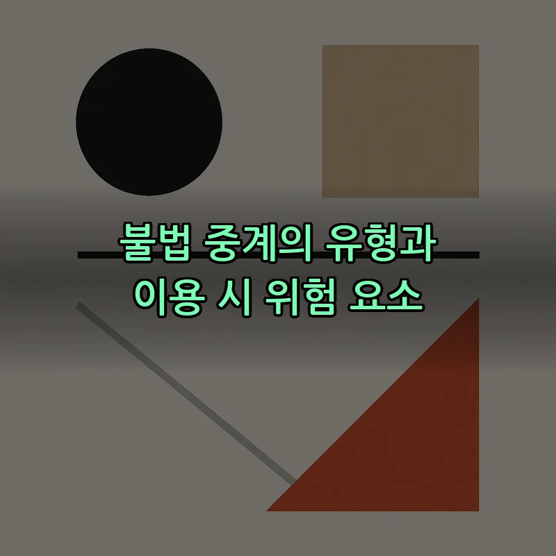 불법 중계의 유형과 이용 시 위험 요소