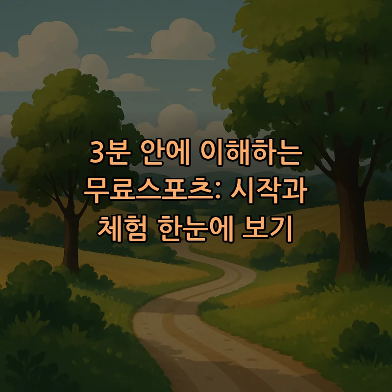 3분 안에 이해하는 무료스포츠: 시작과 체험 한눈에 보기 커버 이미지