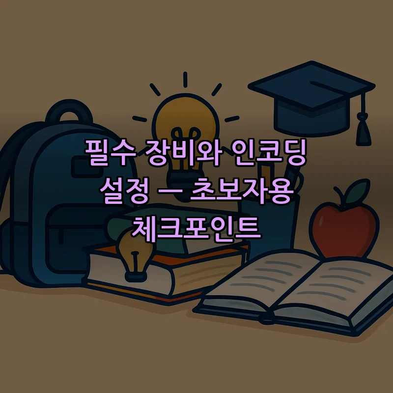 필수 장비와 인코딩 설정 — 초보자용 체크포인트