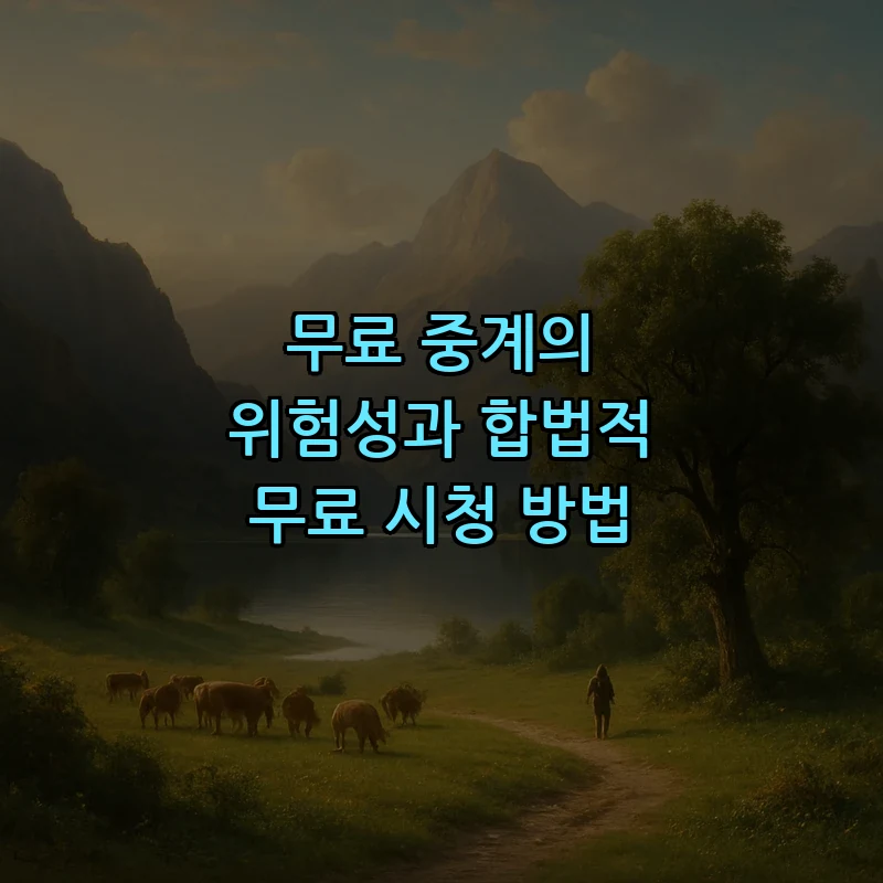 무료 중계의 위험성과 합법적 무료 시청 방법