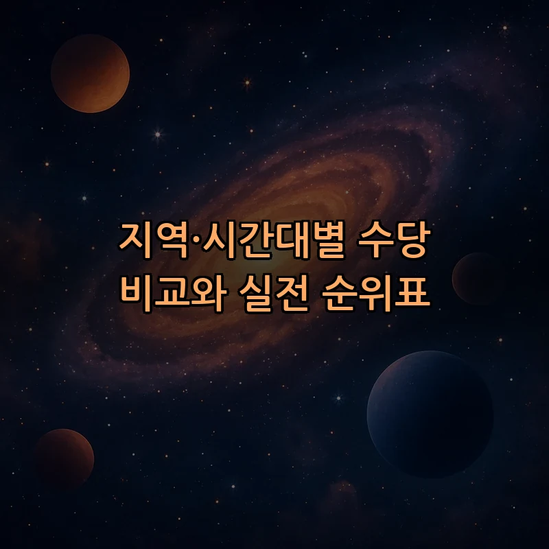 지역·시간대별 수당 비교와 실전 순위표