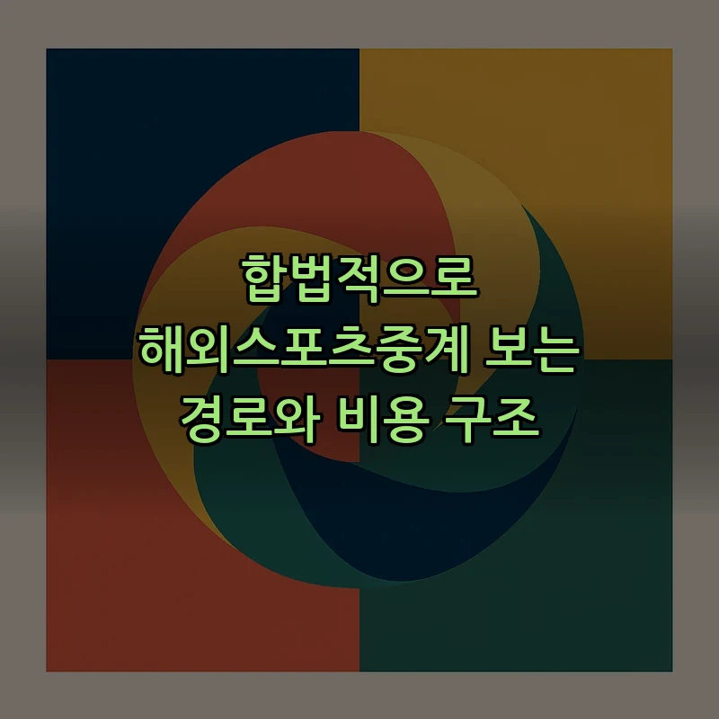 합법적으로 해외스포츠중계 보는 경로와 비용 구조