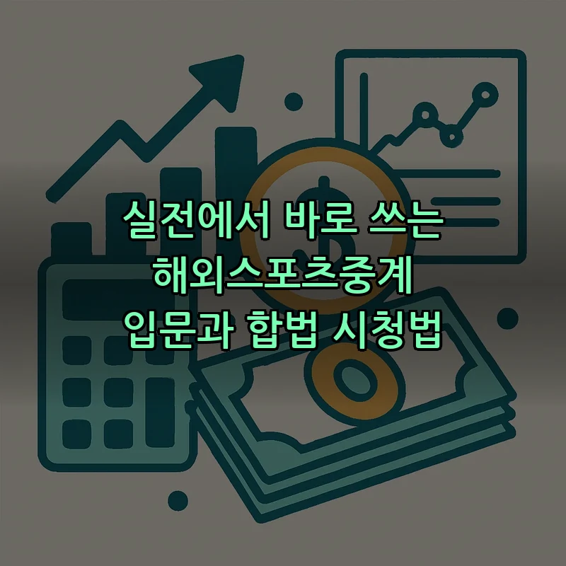 해외스포츠중계 입문 가이드: 합법 시청법과 주의점