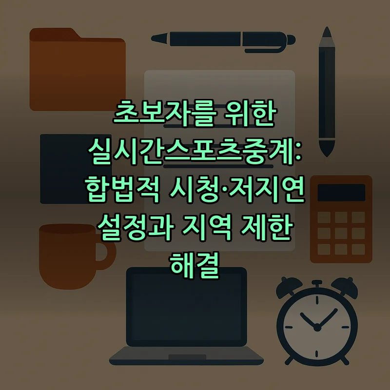 초보자를 위한 실시간 스포츠 중계 가이드