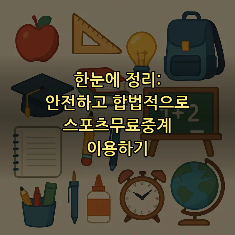 한눈에 정리: 안전하고 합법적으로 스포츠무료중계 이용하기