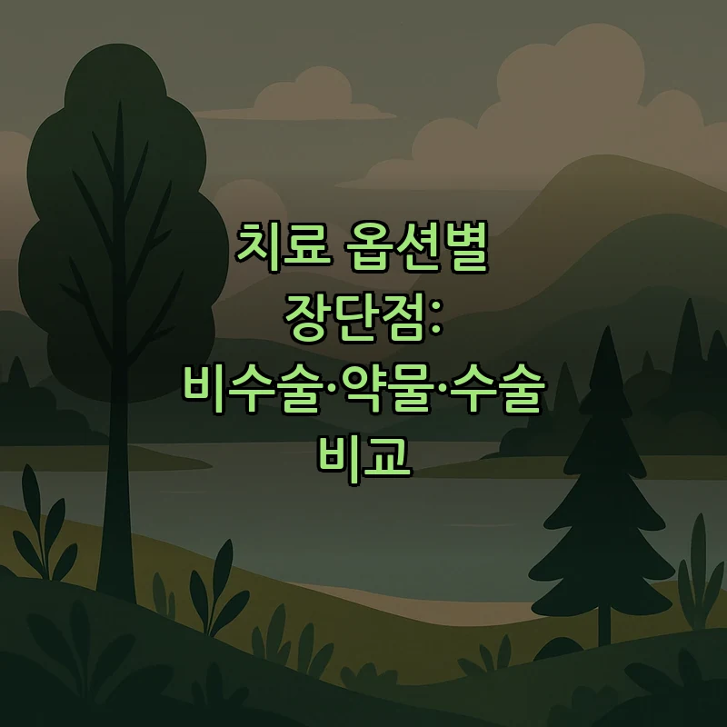 치료 옵션별 장단점: 비수술·약물·수술 비교