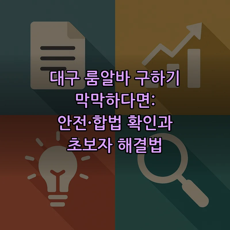 대구 룸알바 구하기 막막하다면: 안전·합법 확인과 초보자 해결법 커버 이미지