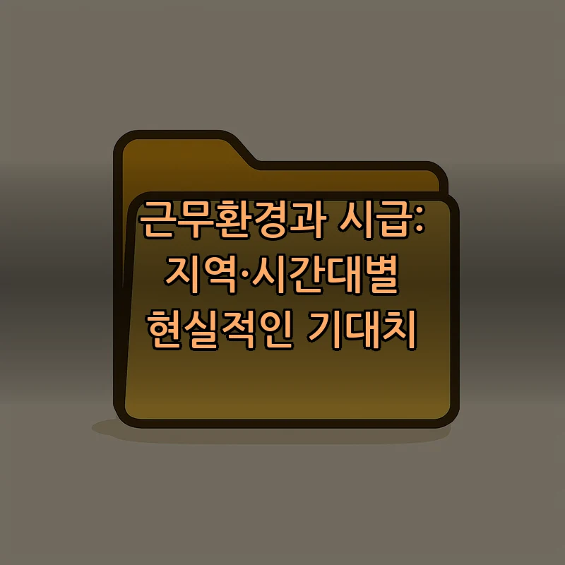 근무환경과 시급: 지역·시간대별 현실적인 기대치