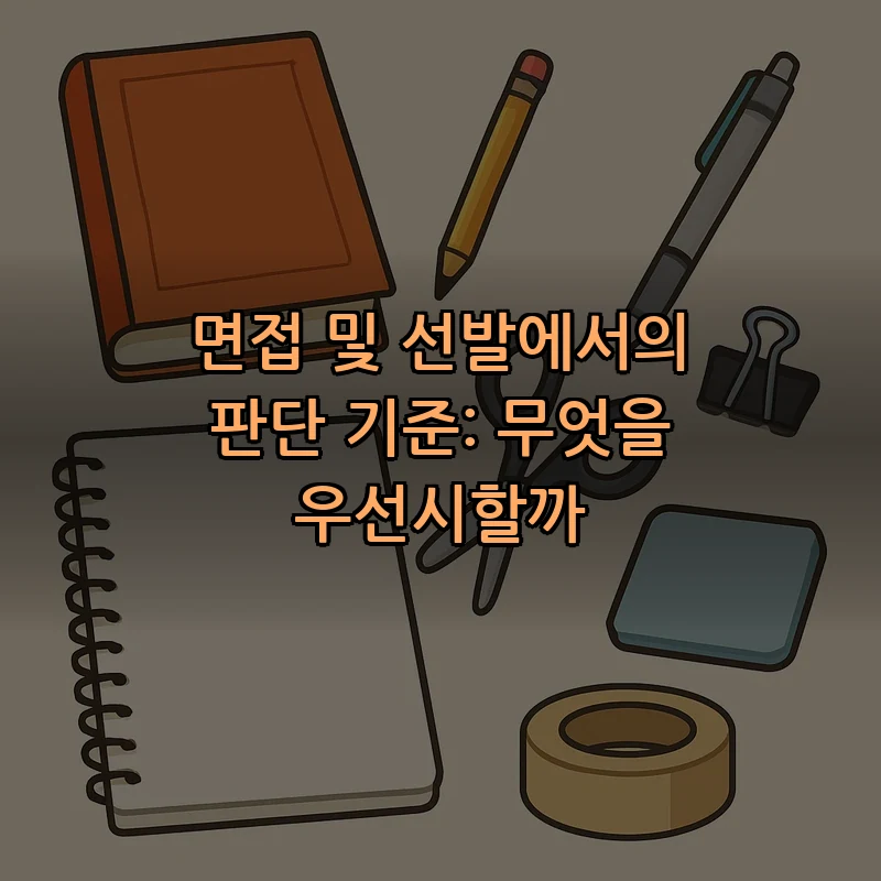 면접 및 선발에서의 판단 기준: 무엇을 우선시할까