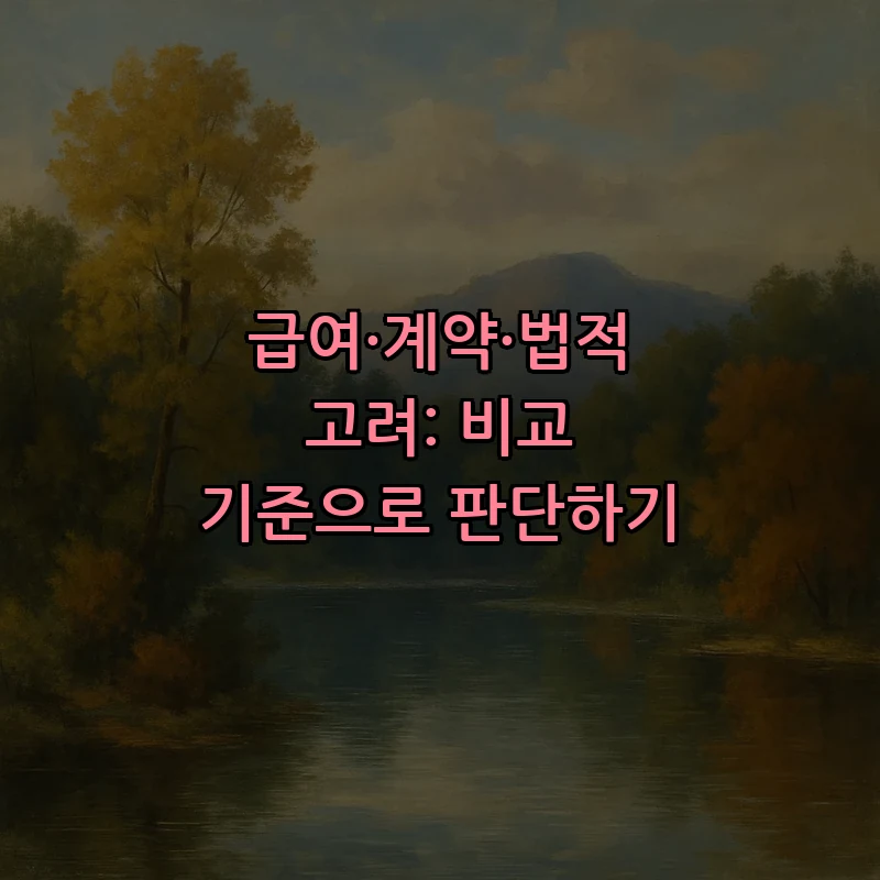 급여·계약·법적 고려: 비교 기준으로 판단하기