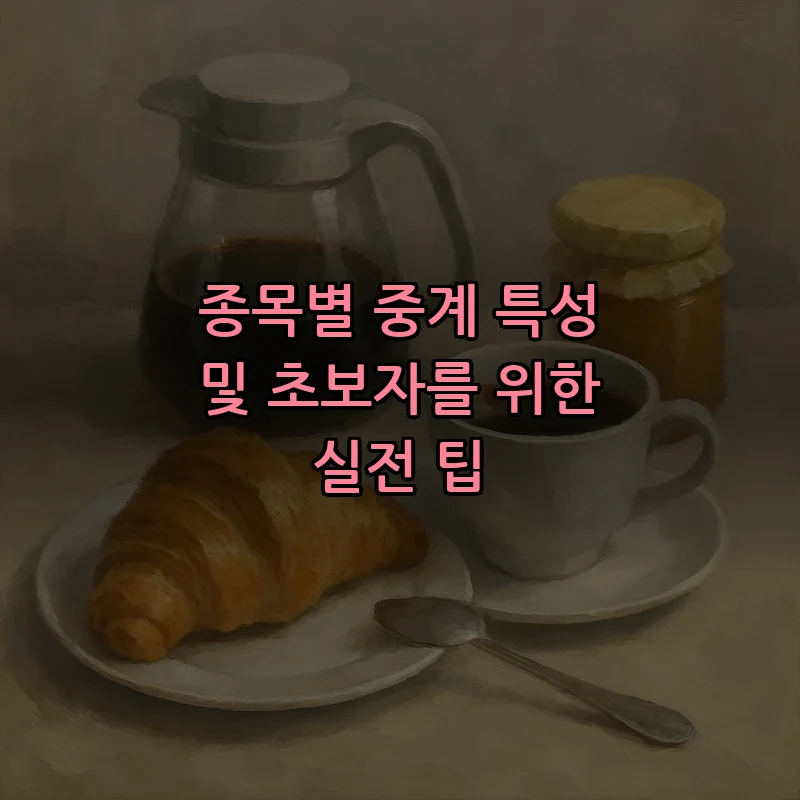종목별 중계 특성 및 초보자를 위한 실전 팁