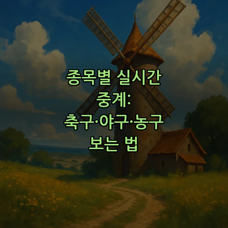 종목별 실시간 중계: 축구·야구·농구 보는 법