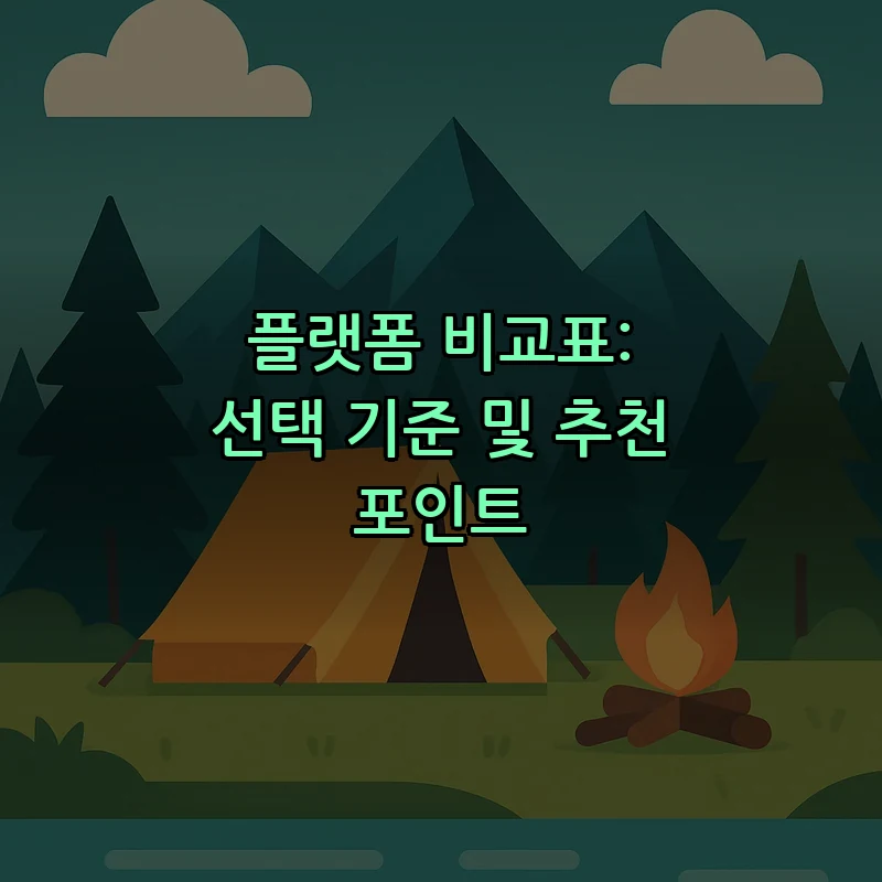 플랫폼 비교표: 선택 기준 및 추천 포인트