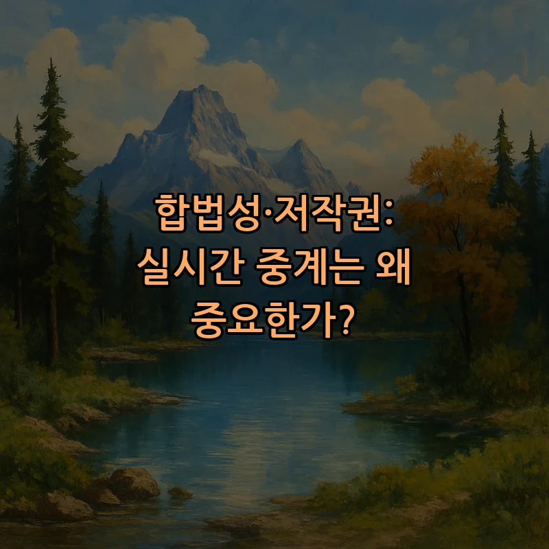합법성·저작권: 실시간 중계는 왜 중요한가?