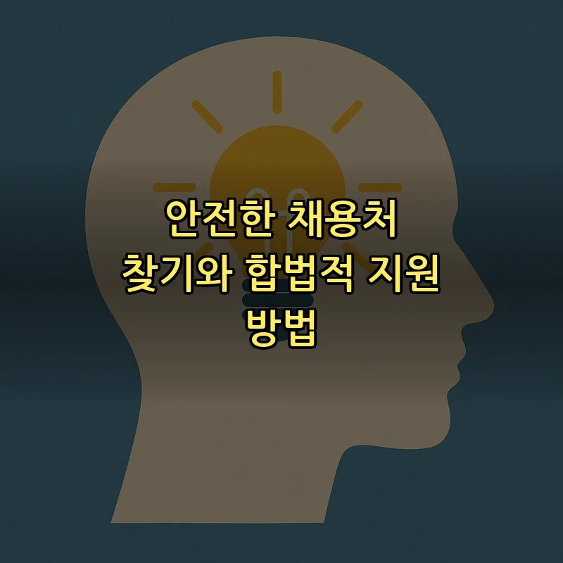 안전한 채용처 찾기와 합법적 지원 방법