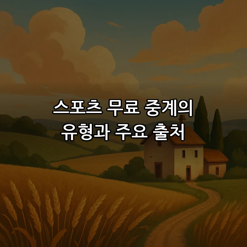 스포츠 무료 중계의 유형과 주요 출처